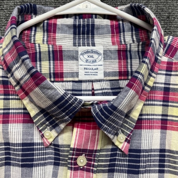 Brooks Brothers Mens XXL Original Polo Shirt Button Up Plaid 100% Cotton - Picture 4 of 14